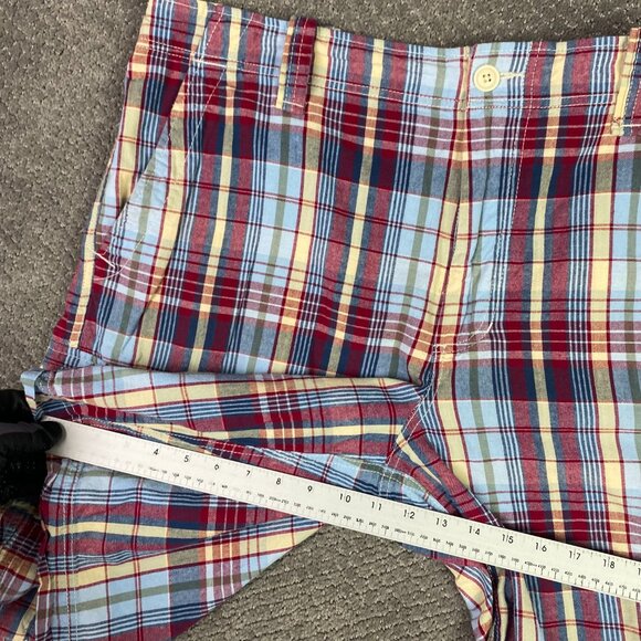 Ralph Lauren Polo Jeans Company Plaid Cargo Shorts Men's 40 Red Blue Madras - Picture 11 of 11
